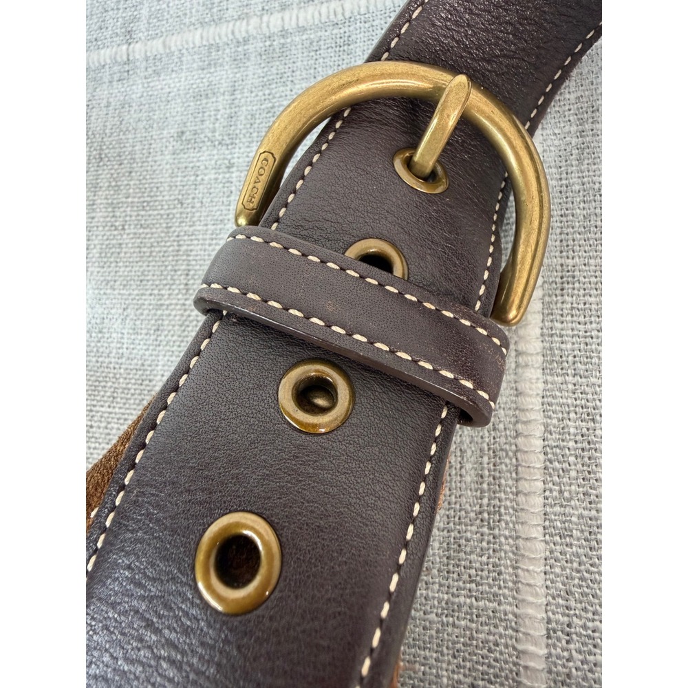 Vintage Coach Suede Brown Crossbody Purse 9506 Y2K Boho Minimalist - Picture 6 of 11